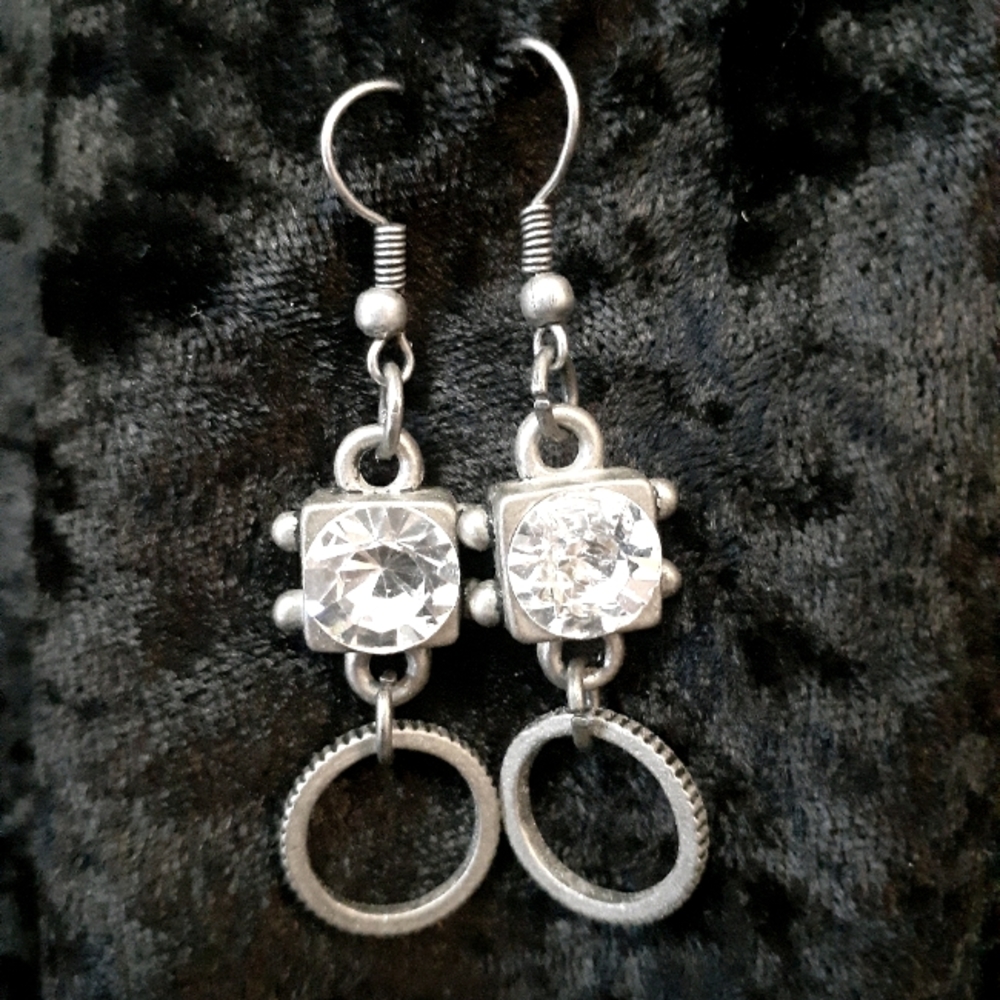 Satin Finish Gemstone Earrings *HANDMADE* Crystals